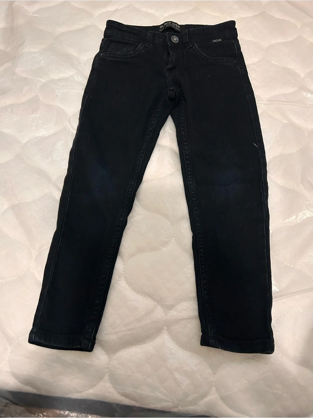 Kids Black Straight-Leg Jeans
